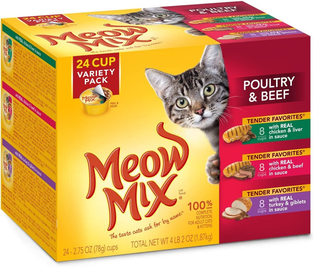 Meow Mix Tender Favorites Poultry & Beef Cat Food Variety Pack
